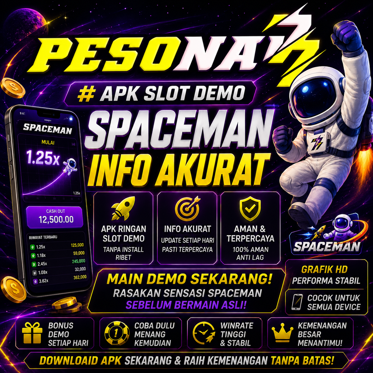 PESONA77 # APK Slot Demo Spaceman Info Akurat