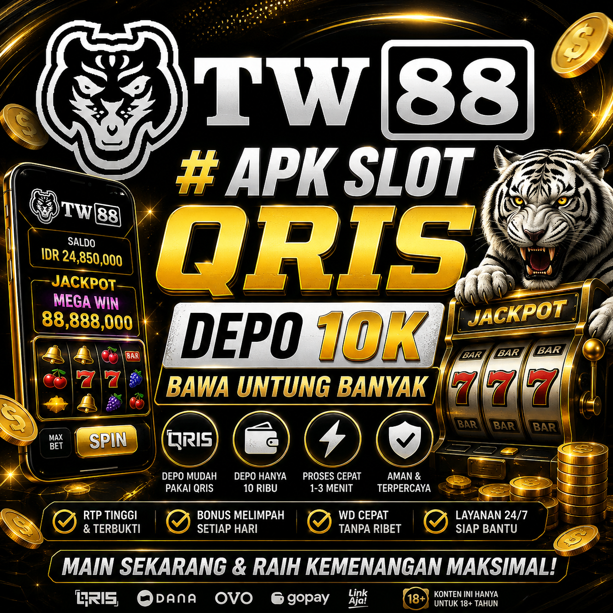 TW88 # APK Slot Qris Depo 10k Bawa Untung Banyak